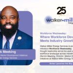 Flyer announcing Walker‑Miller Energy Services’ Workforce Wednesday series, led by Derrick Meeking, Director of Market Development Initiatives, focused on workforce development and industry growth, launching May 2026.